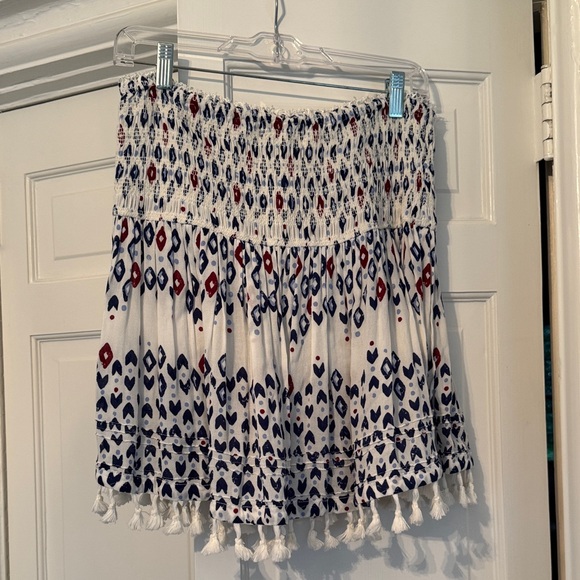 Poupette St Barth White and Blue Patterned Skirt - Picture 1 of 4